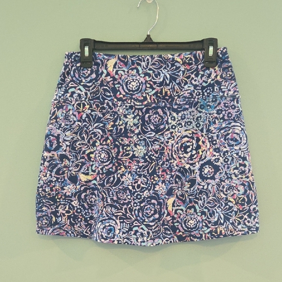 Slender Shaped Blue Multi-Colored Skort With Built- In Slimming Size Med - Picture 5 of 9
